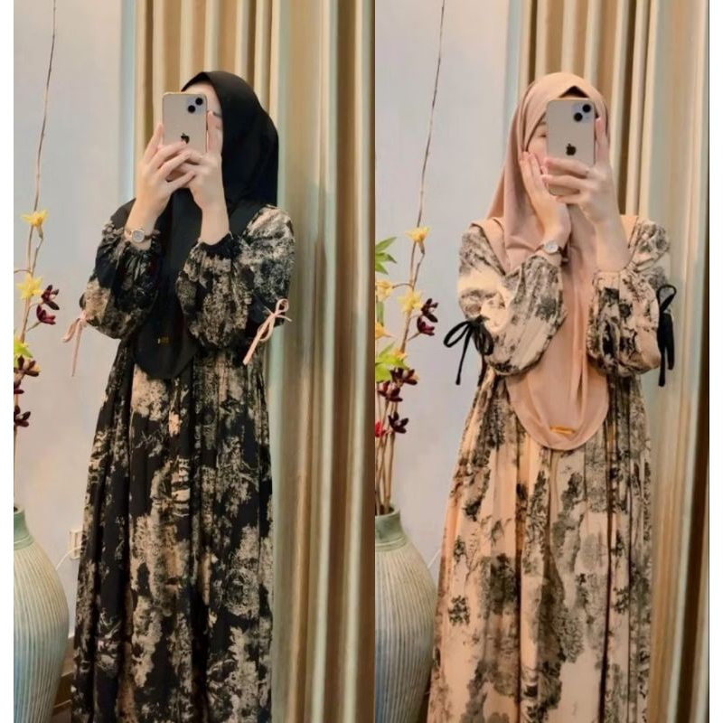 Foto Rahma Fashion Ori rahma Dress Anjani Gamis Rayon Wanita Simpel Rayon