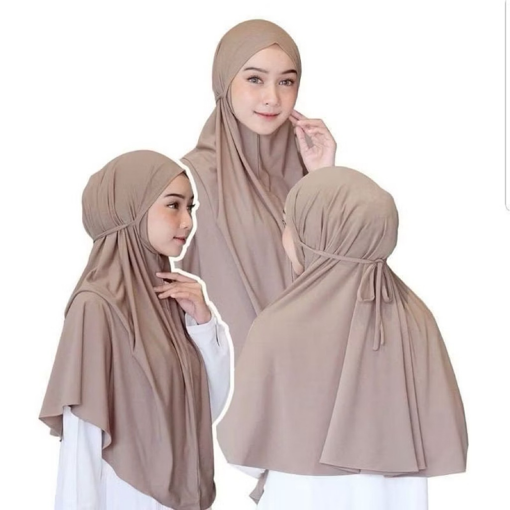 Foto Duta Hijab Jilbab Bergo Maryam Tali Jersey Ukuran L