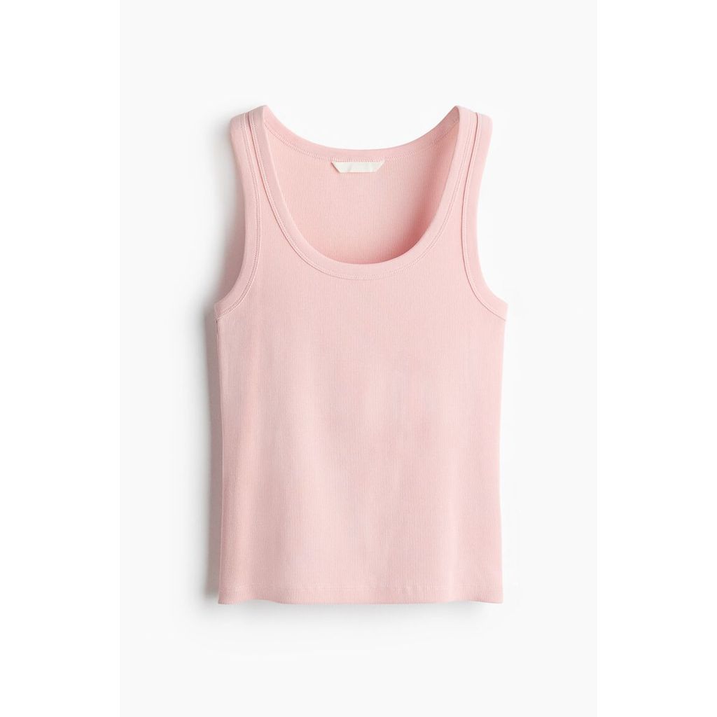 Foto H&M H&M Wanita Tank Top Bergaris 1257593 (PINK MUDA DUSTY)