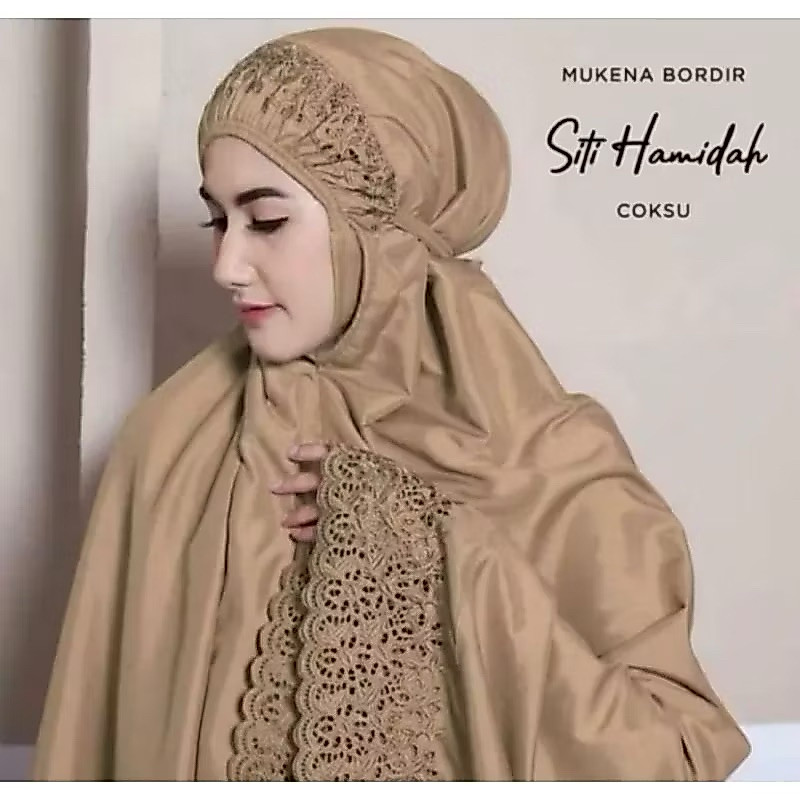 Foto Siti Khadijah ORI Mukena siti Khadijah katun bordir Khodijah jumbo dewasa