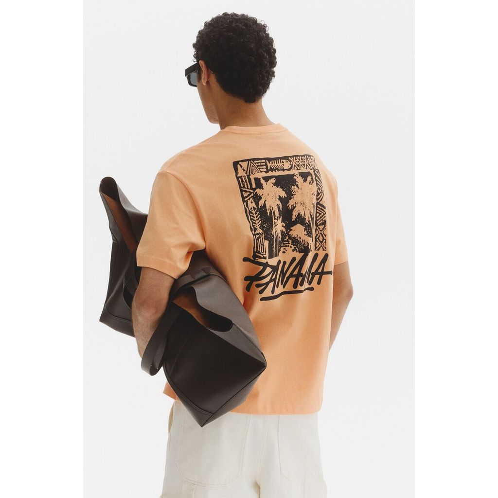Foto H&M H&M Pria Kaos Krah Bercetak dengan Potongan Longgar
