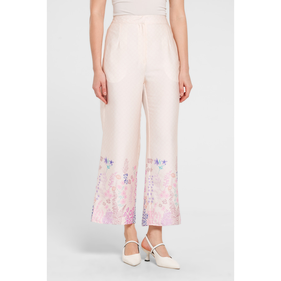 Foto MINIMAL Sienna - Celana Panjang Lurus Motif Floral - Pink