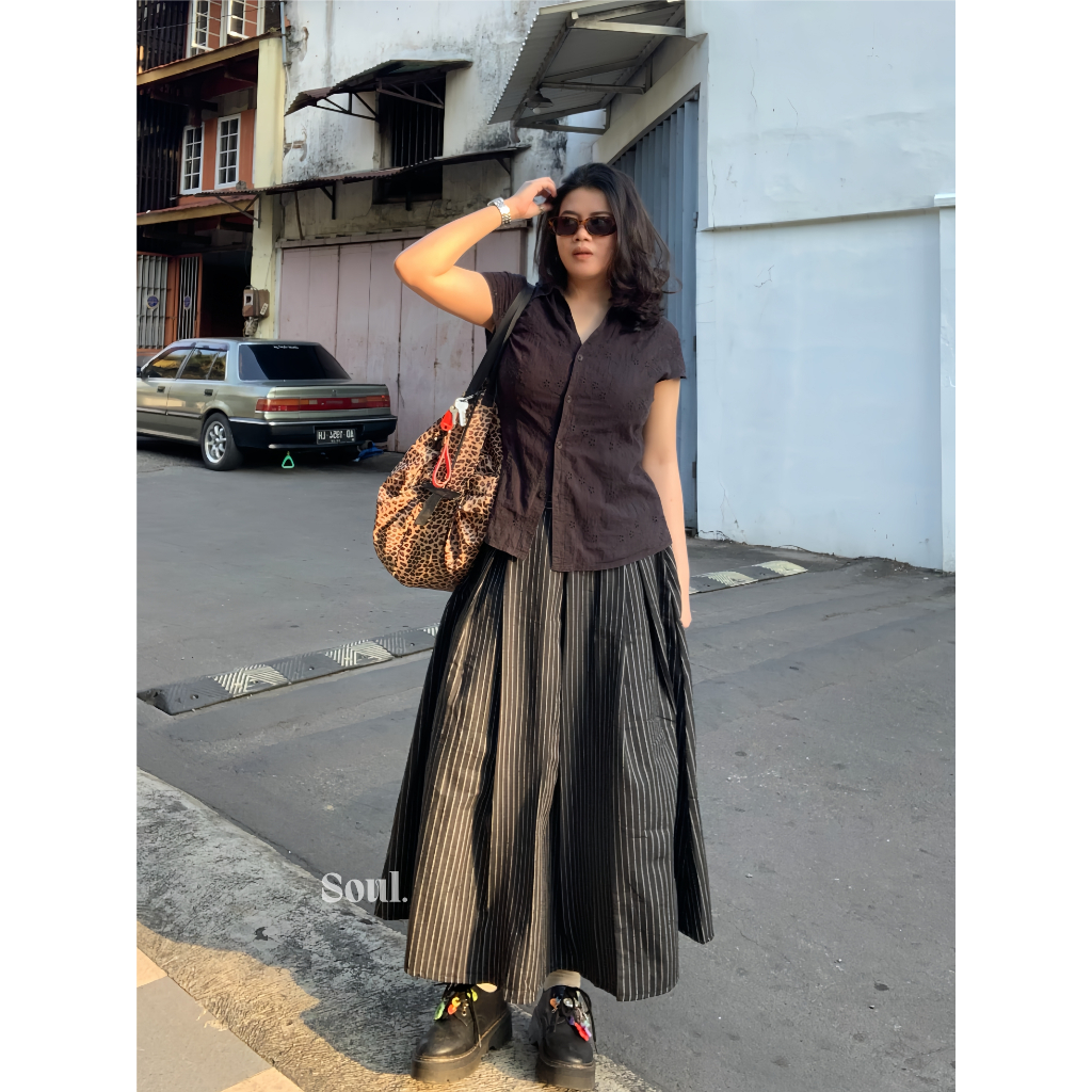 Foto BRAND NO BRAND ROK REMPEL STRIPE/ ROK SALUR KOREAN STYLE