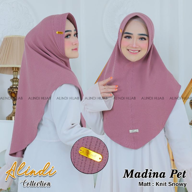 Foto Aliya Hijab Hijab Madina pet knit Snowy premium