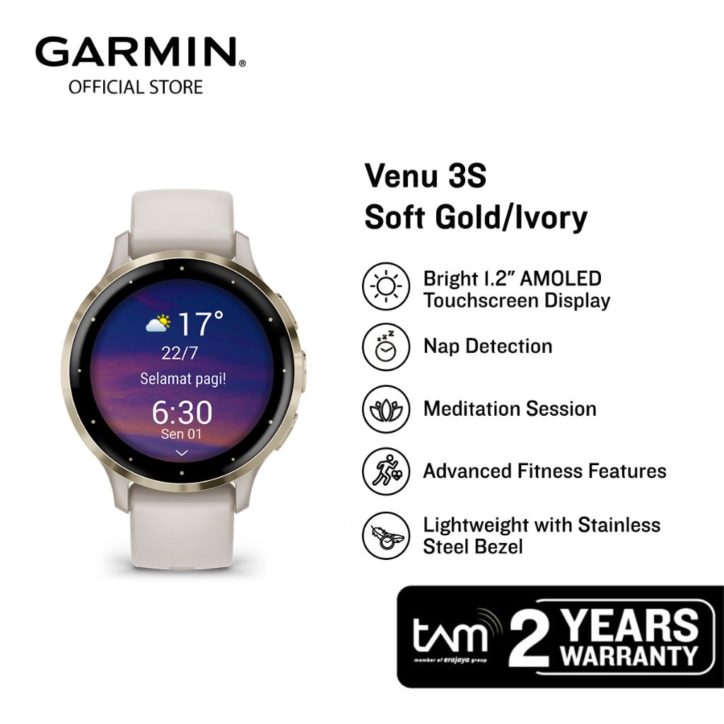 Foto Garmin Garmin Venu 3S - Soft Gold/Ivory