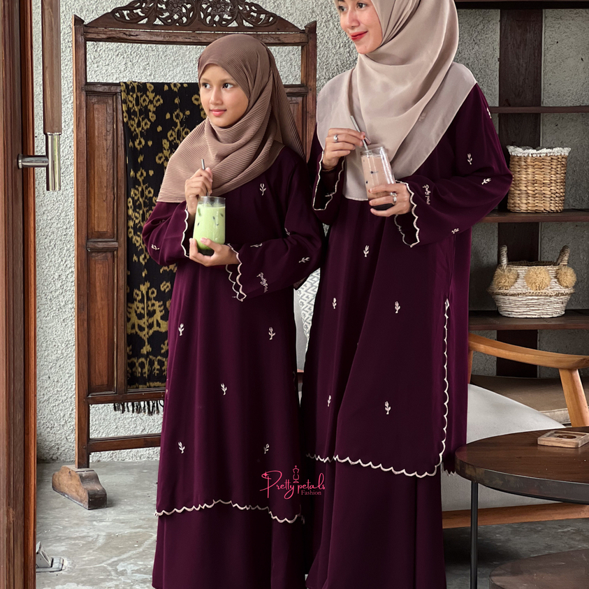 Foto Prettypettals Setelan Melayu Couple Ibu Anak Bordir Premium Busui