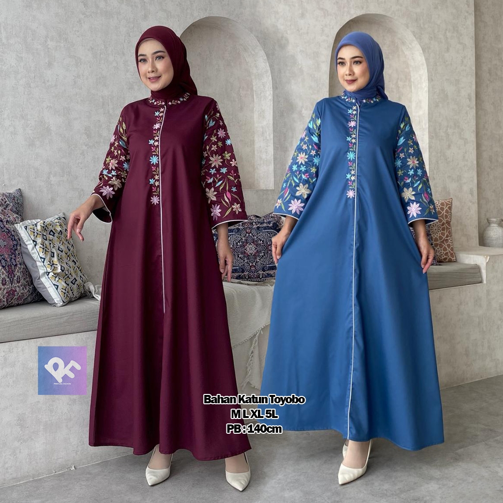 Foto Ridd GAMIS BORDIR TERBARU 2026 KEKINIAN BAHAN KATUN TOYOBO