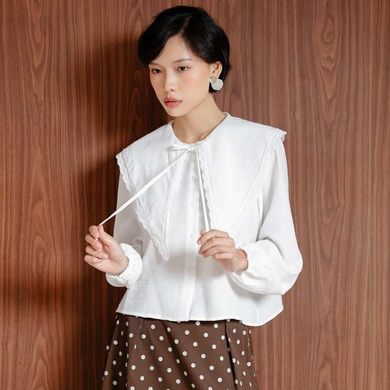 Foto This Is April This Is April Linara Top Blouse Wanita Lengan Panjang