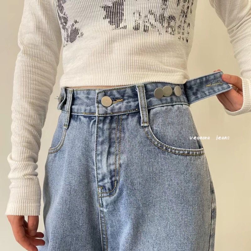 Foto prays fashion celana jeaans wanita Highwaist Kulot Jeans Pinggang yang