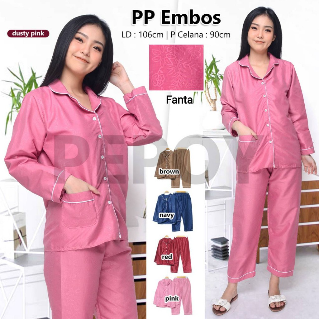Foto PIYAMA BAJU TIDUR TERMURAH PEPOY SHOP Stelan Piyama Baju Tidur Tangan Panjang ( PP )