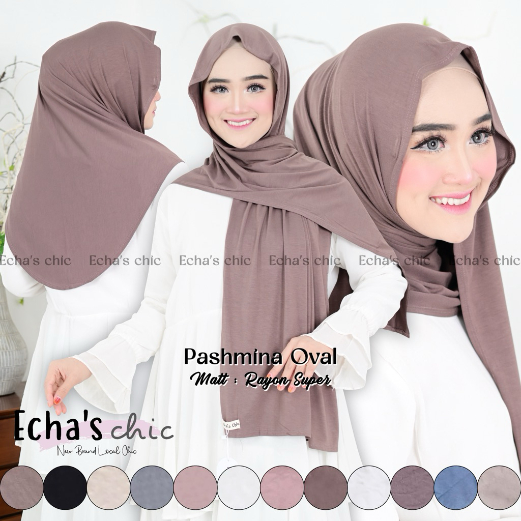Foto Echa's Chic Echa's Chic - NADIA Pashmina Oval Bahan Kaos Rayon Premium
