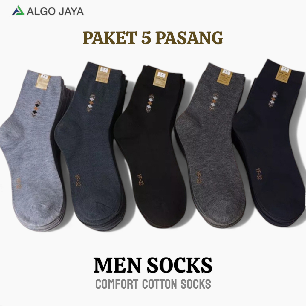Foto ALGO JAYA Paket 5 Pasang Kaos Kaki Kerja Pria Dewasa Pendek Motif