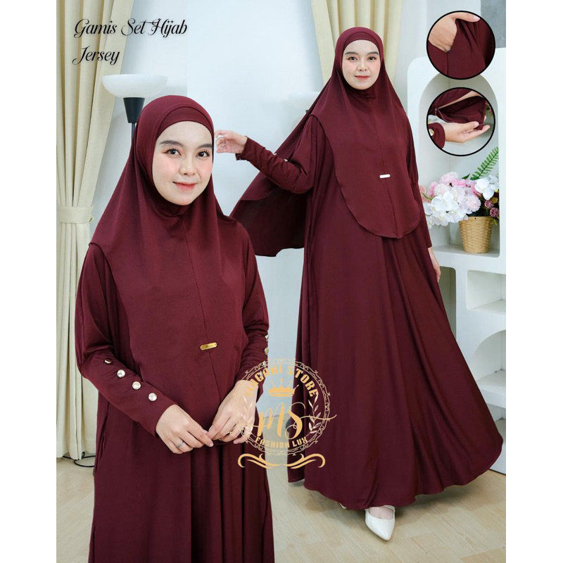 Foto Magani Yumna Abaya Jersey Set Hijab Material Jersey