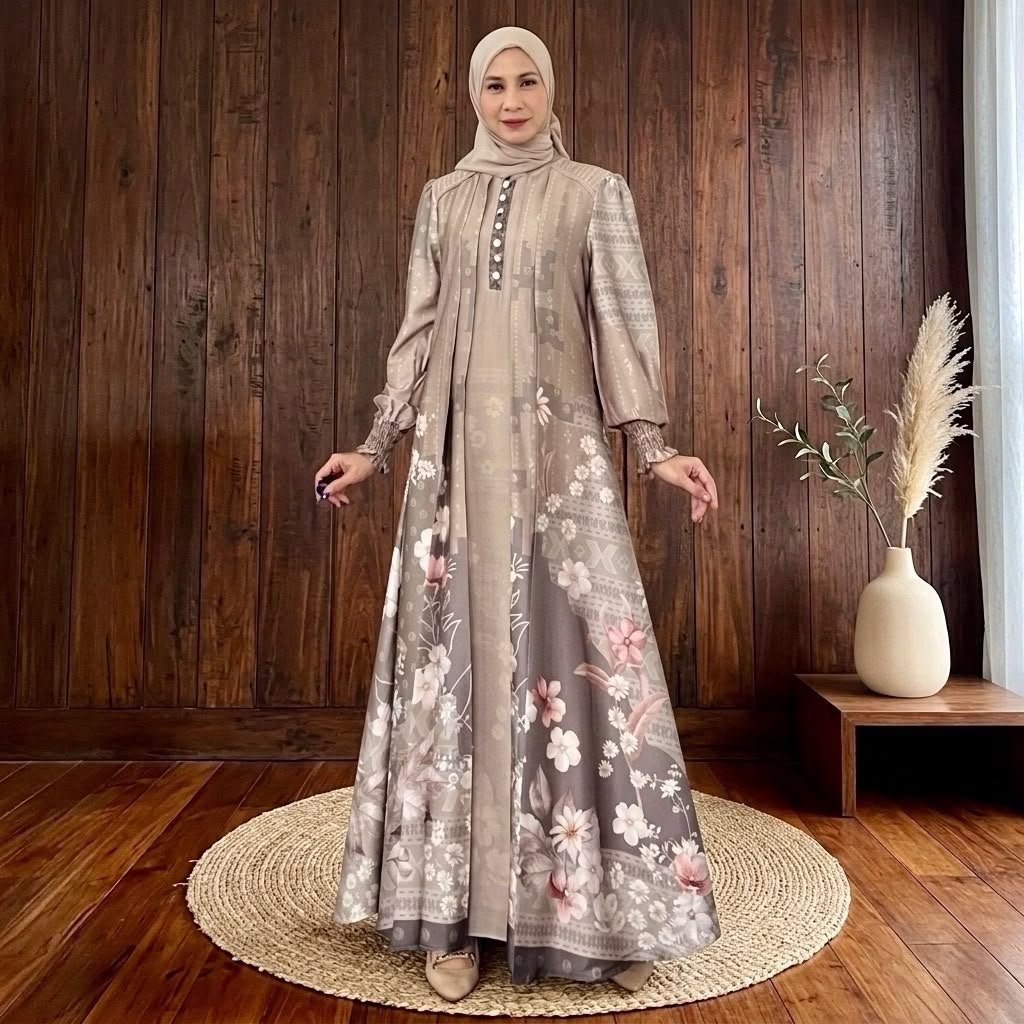 Foto Jemia Naomi Dress Silk Premium Busui Set Hijab