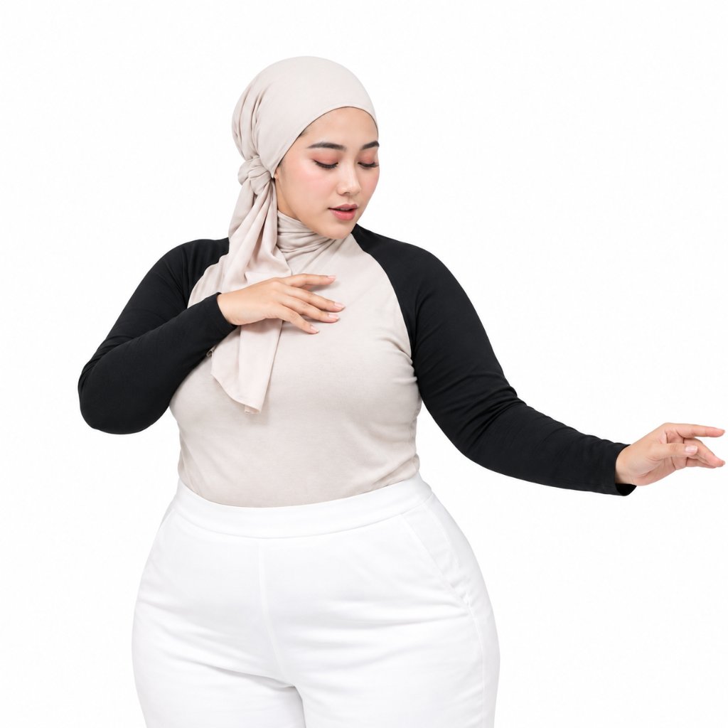 Foto Zyabila Hijab Manset Bolero Tangan Sambung Jumbo Lengan Panjang wanita