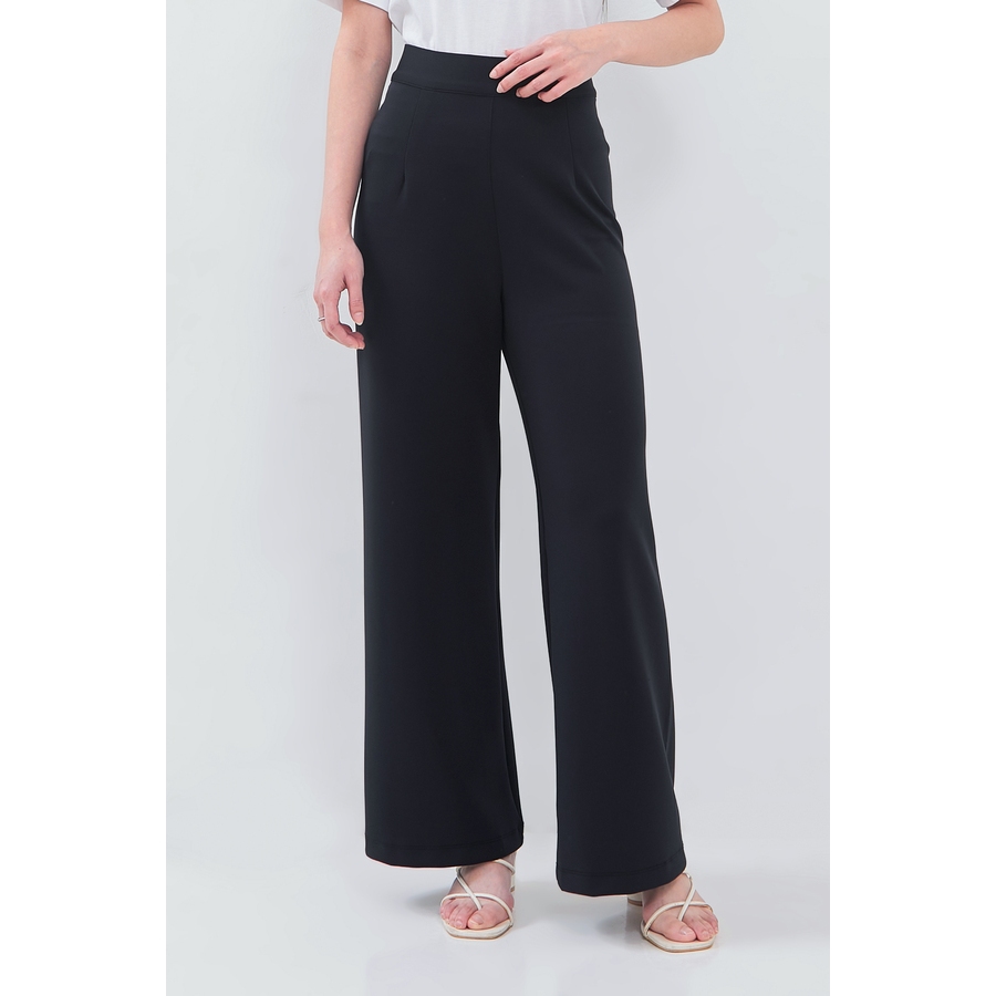 Foto MINIMAL Canni - Celana Panjang Lurus Bahan Scuba - Black
