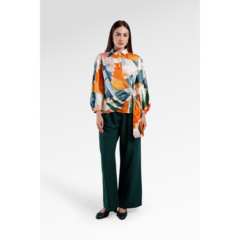 Foto Benang Jarum Benang Jarum - Ameena Draped Shirt - Dark Green