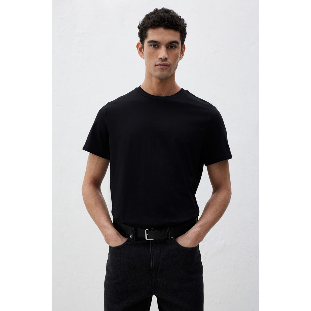 Foto H&M H&M Pria 3-Pak Kaus Regular Fit 0945531012_Black