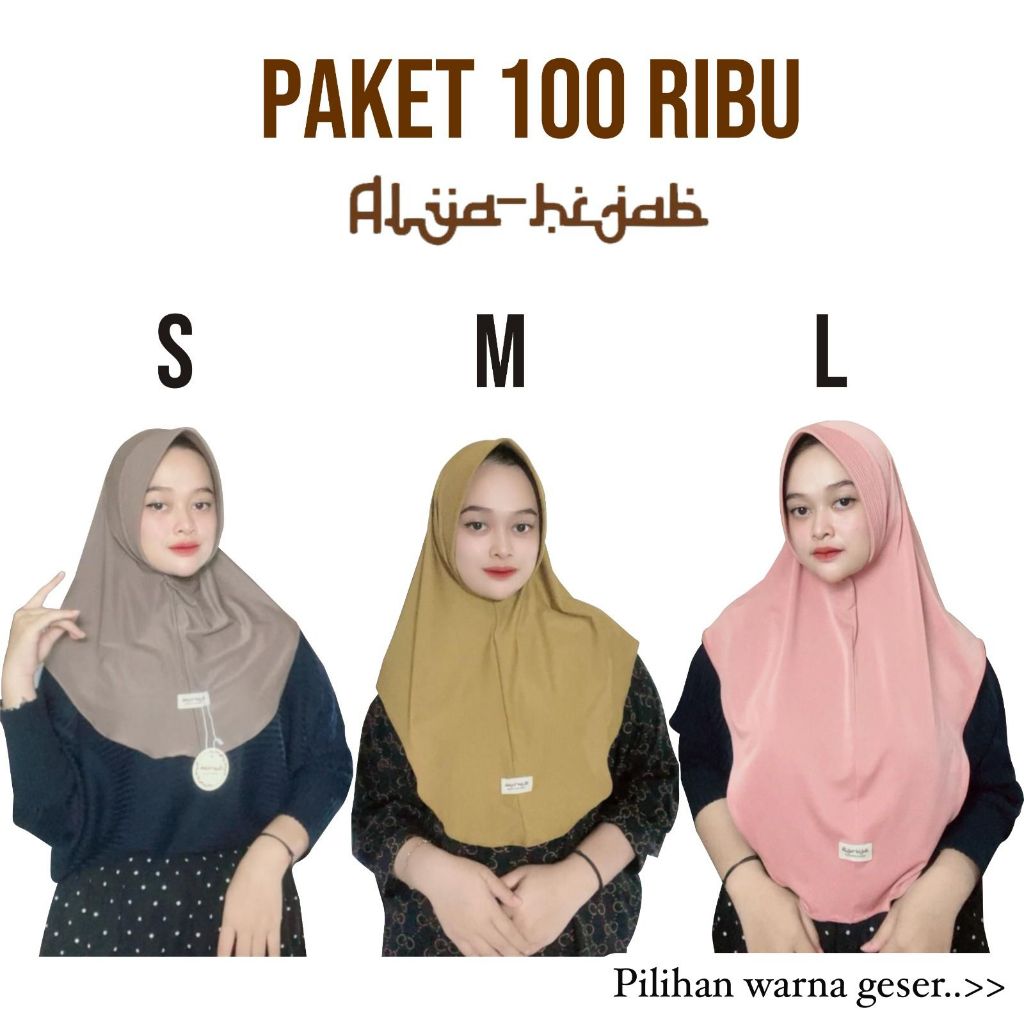 Foto ALYA HIJAB Paket Hemat 100 Ribu Bergo Hamdah Jersey Premium By Alya